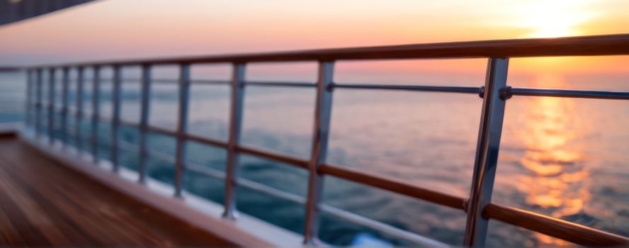 The deck of a cruise ship at sunset photo