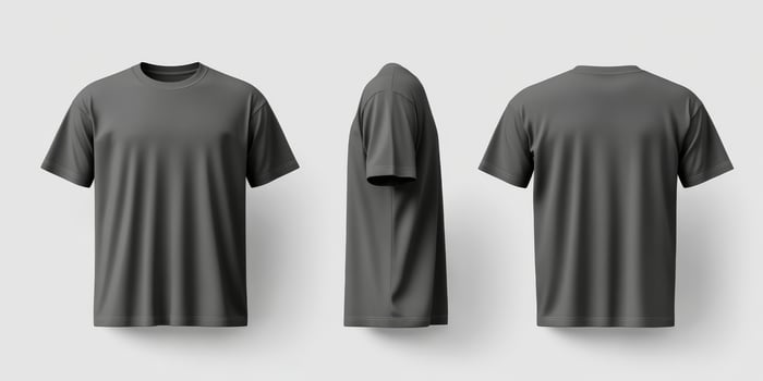 This is a versatile and incredibly stylish dark tshirt mockup that effectively showcases a wrinkled texture along with a classic design ideal for casual wear and daily styling needs photo