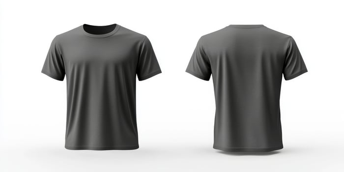 This highquality mockup features a basic black tshirt, showcasing both front and back views of the garment. Its an ideal choice for apparel presentations, marketing campaigns, or branding efforts photo