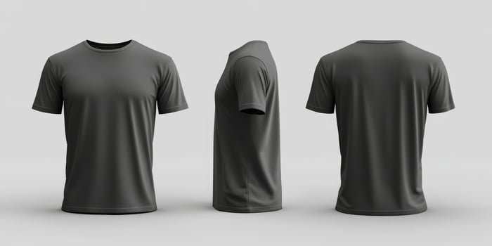 This mockup features a stylish wrinkled tshirt perfect for casual wear. It boasts a classic design, comfortable fit, and comes in various colors to match different tastes and preferences photo