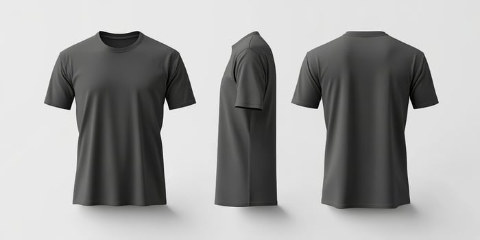 This versatile grey tshirt mockup showcases various angles, making it an ideal choice for presenting unique apparel designs intended for casual wear, branding efforts, and promotional campaigns photo