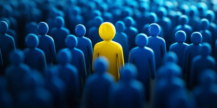 This image symbolizes the strategic process of selecting the best candidate from a diverse pool, emphasizing the uniqueness crucial for effective talent acquisition and recruitment in organizations photo