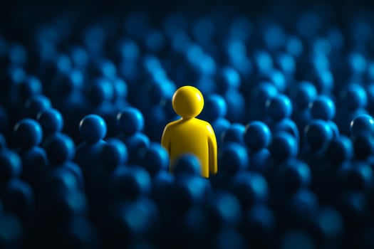 This visual highlights the complex talent recruitment process, stressing the importance of thoroughly identifying unique candidates among diverse market options for a successful hiring strategy photo
