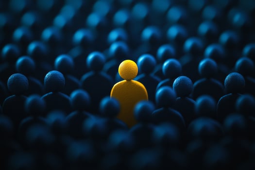 This image symbolizes the hiring process, highlighting a standout candidate among a diverse group, representing vital aspects of talent acquisition essential for organizational growth and success photo