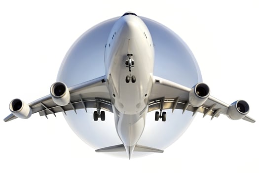 Blank heavy airplane isolated on white background fisheye, white background,blank, isolated, heavy photo