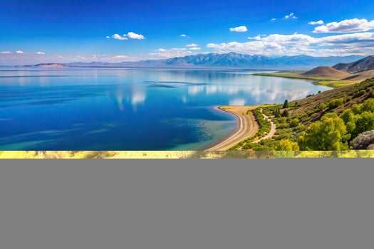 Utah, outdoors,shore, summer, landscape, tranquil, wilderness, trail, hiking, lake, mountains, reflection, water, scenic view, Shore of Utah Lake from the Utah Lake Trail High Angle photo