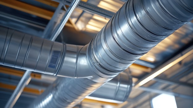 This advanced HVAC system is equipped with durable steel ducts, ensuring highly effective heating and cooling processes suitable for both industrial and residential environments and applications photo