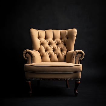 Armchair isolated on black background photo