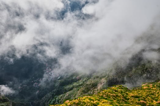 Aerial drone view of Curral das Freiras village, Madeira, Portugal photo