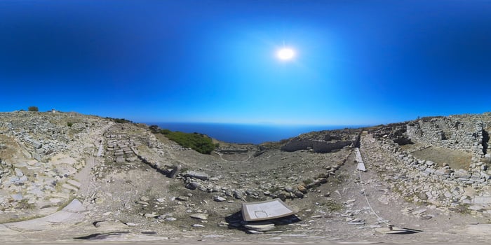 Ancient Thera City In Santorini - Greece photo