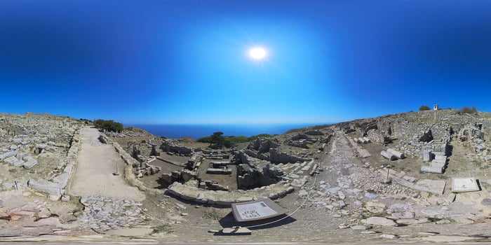 Ancient Thera City In Santorini - Greece photo