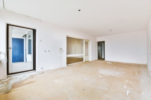 Empty room with a door and a window photo