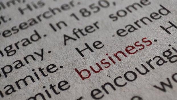 Business word written photo