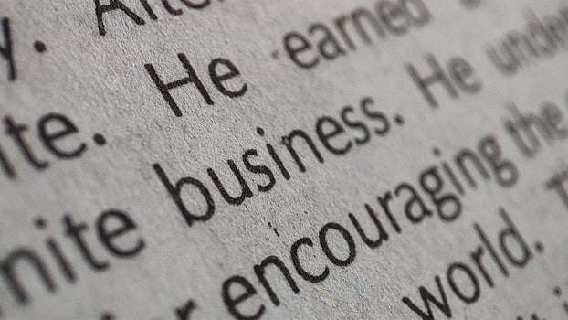 Business word written photo
