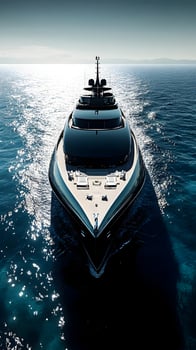 A luxury yacht in the ocean photo