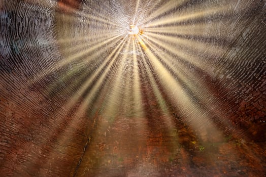 Sunlight Through Abandoned 19th-Century Vietnamese Brick Kiln photo
