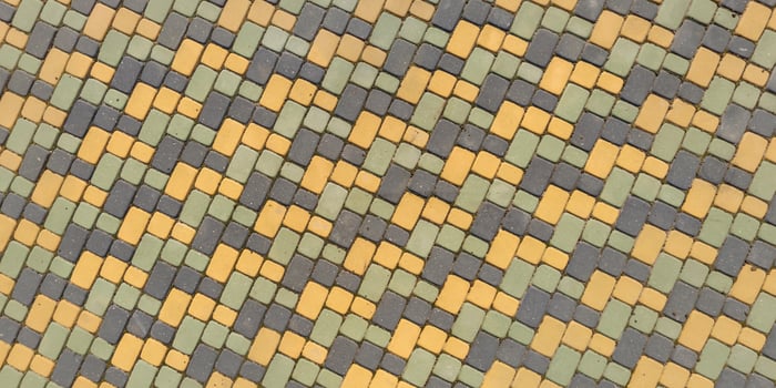 top view of surface of paving slabs and pedestrian footpath photo