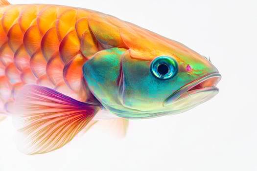 A colorful fish with bright blue eyes photo