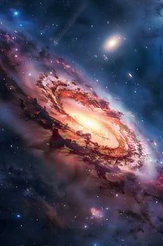 Stunning Spiral Galaxy with Vibrant Colors in Deep Space photo