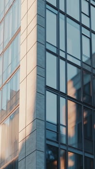 Building facade exterior glass wall modern construction background photo