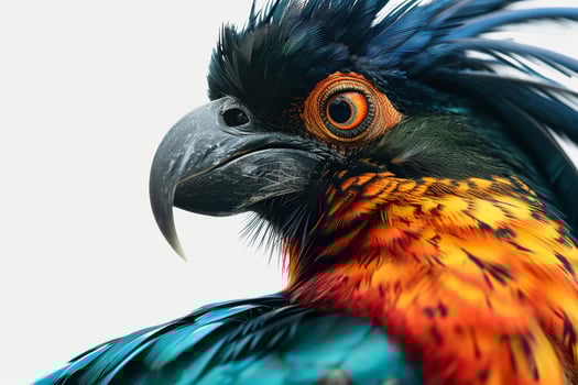 A close up of a colorful bird with a long tail photo