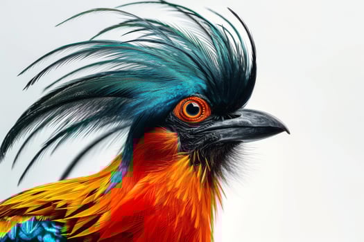 A colorful bird with a long mohawk photo