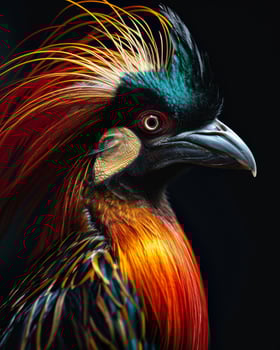 Mystic portrait of Emperor bird of paradise photo