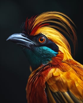 A colorful bird with a long mohawk photo