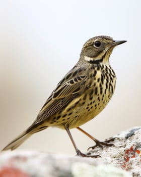 A small bird is standing on a rock photo