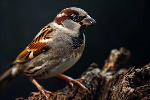 A small bird is perched on a branch photo