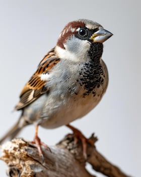 A small bird is sitting on a branch photo