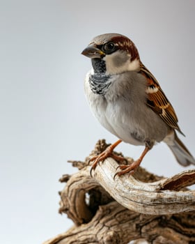 A small bird is perched on a branch photo