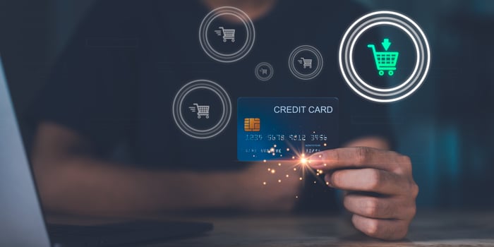 Online shopping concept, e-business, e-commerce, product booking and ordering ,Payment via online bank ,Using credit cards to pay product bills ,convenience ,online stores and shop on the internet photo