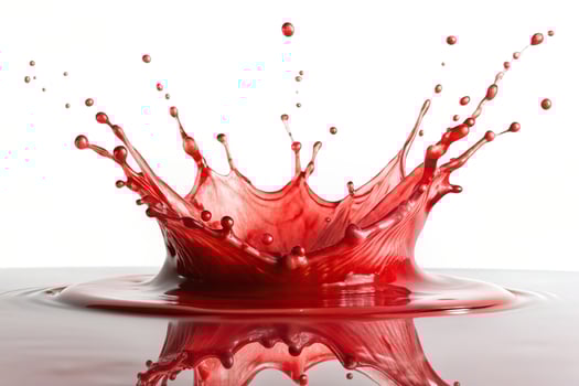 Red liquid splashing into the water photo