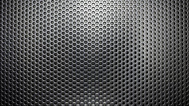 metallic, abstract, industrial, acoustic speaker grill, background, shiny, A close up view of a minimalist perforated metal texture metallic backdrop with an acoustic speaker grill surface photo