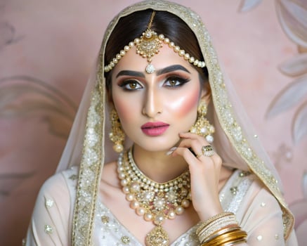 a professional portrait of a Pakistani beauty model for commercial photography photo