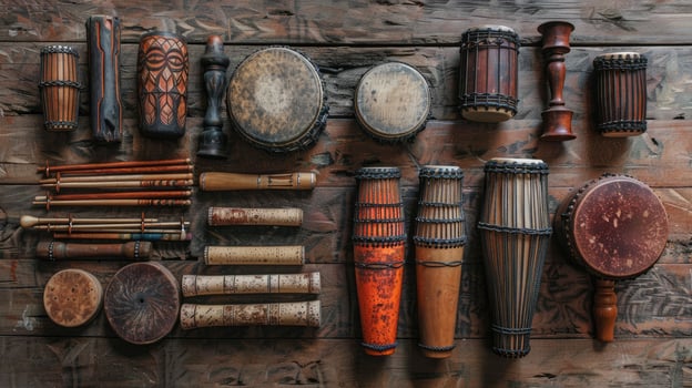 Set of percussion instruments photo