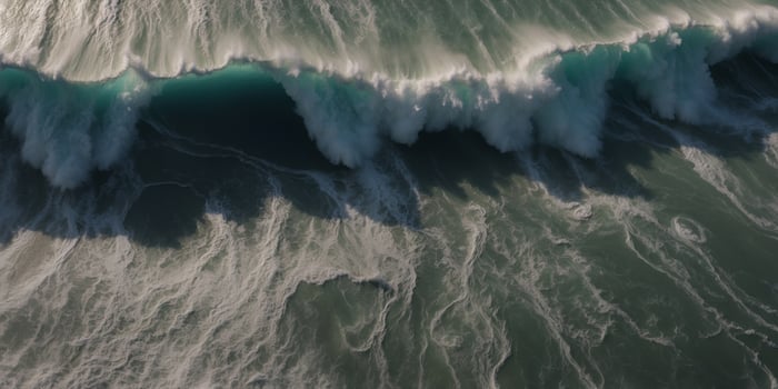 Aerial view of a powerful hurricane with an eye. photo