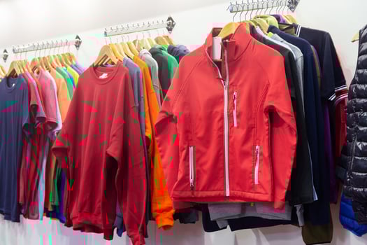 Sportswear on a hanger in the store photo