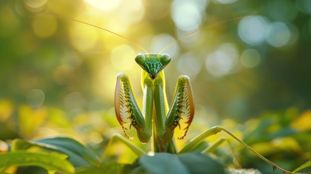 a colorful, realistic insect superimposed onto a natural background. photo