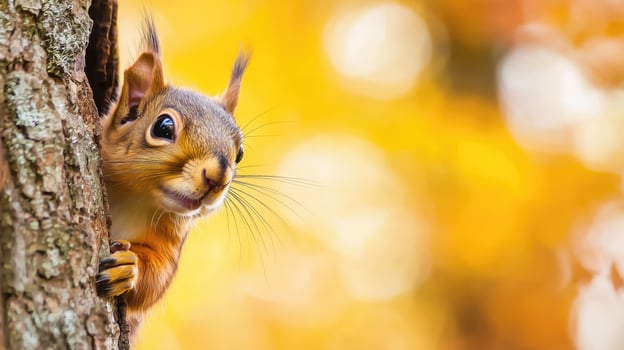 Squirrel in Autumn Forest photo