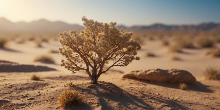 Arid Desert Landscape in the Midst of Global Warming Crisis. photo