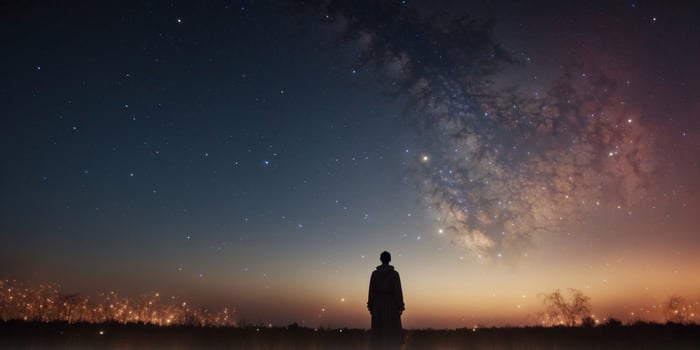 Religious celestial sky with aura of soul. photo
