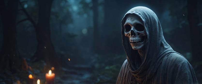 grim the ghostly guide a friendly ghost helping lost s cinematic concept art. photo