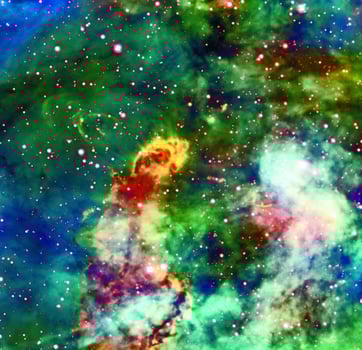 Galaxy with constellations cosmic background, universe with stars and space clouds 3D illustration photo