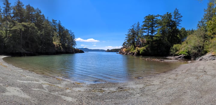 Scenic view from Orcas Island, Washington, USA to the Rosario Strait photo