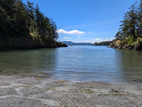 Scenic view from Orcas Island, Washington, USA to the Rosario Strait photo