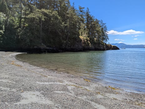 Scenic view from Orcas Island, Washington, USA to the Rosario Strait photo