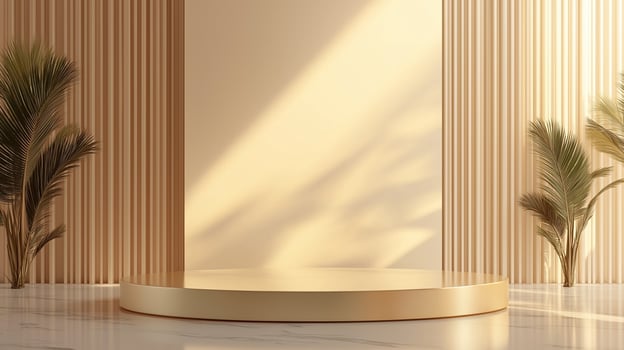 Luxurious Podium with Rich and Elegant Backdrop photo