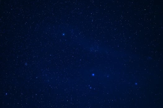starry sky with many stars and the Milky Way. Astrophotography of the cosmos with galaxies photo